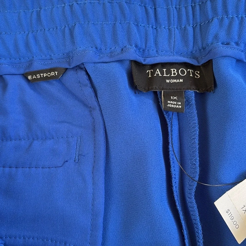 NWT Talbots Eastport Pull-On Crepe Pants Blue Size 1X